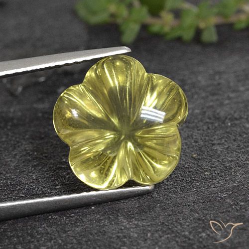 8.05ct 天然 中黄色 石英, 花形切割, 透明