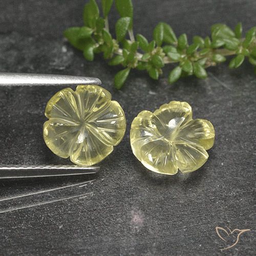 3.87ctw 天然 淡黄色 石英, 花形切割, 透明