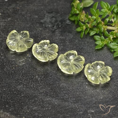 6.88ctw 天然 淡黄色 石英, 花形切割, 透明