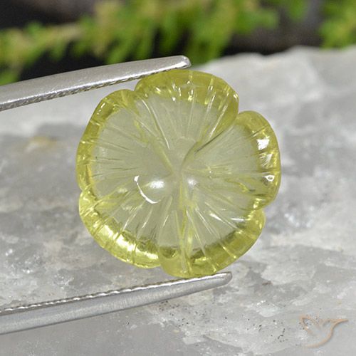 7.37ct 天然 柠檬黄 石英, 花形切割, 透明
