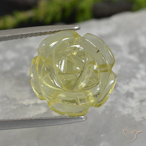 11.38ct 天然 淡菠萝黄 石英, 花形切割, 透明