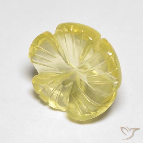 9.01ct 天然 浅绿黄色 石英, 花形切割, 透明