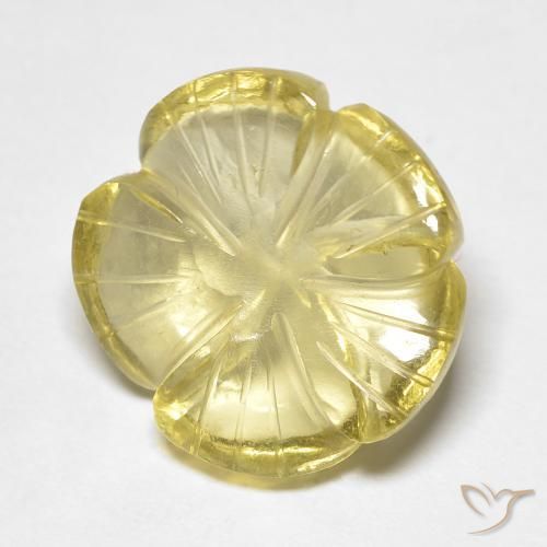 8.15ct 天然 中黄色 石英, 花形切割, 透明