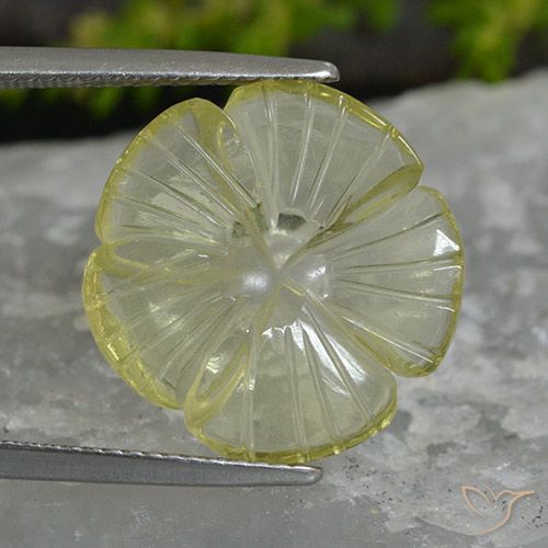 7.41ct 天然 柠檬黄 石英, 花形切割, 透明