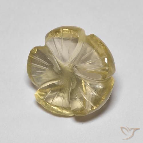 5.46ct 天然 淡黄色 石英, 花形切割, 透明