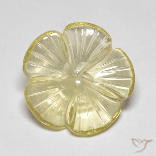 5.90ct 天然 Medium Light-Yellow 石英, 花形切割, 透明