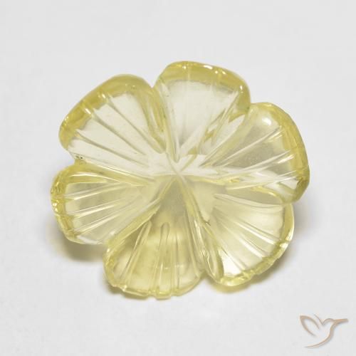 5.82ct 天然 淡黄色 石英, 花形切割, 透明