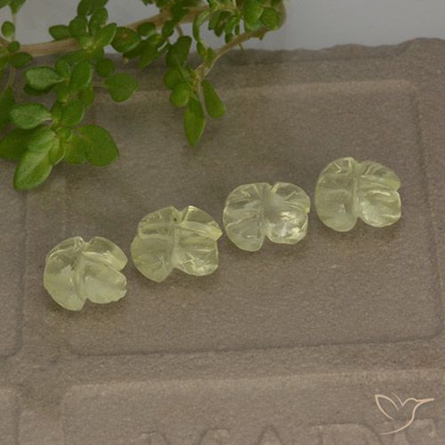 3.11ctw 天然 浅绿黄色 石英, 花形切割, 透明