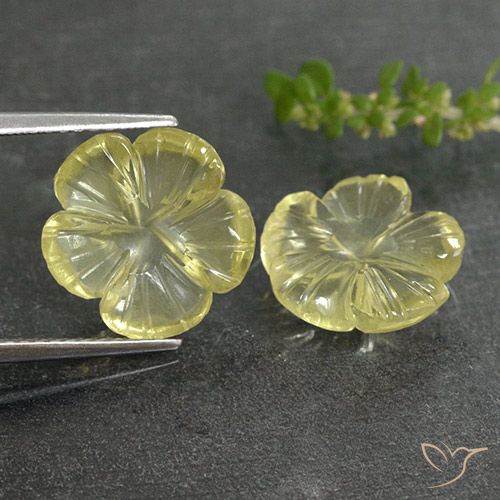 7.33ctw 天然 淡黄色 石英, 花形切割, 透明