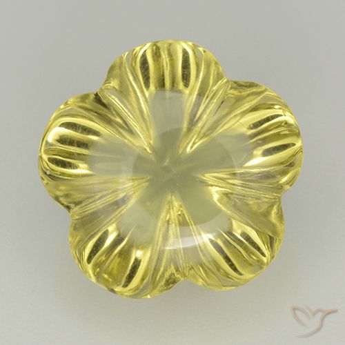 8.01ct 天然 中黄色 石英, 花形切割, 透明