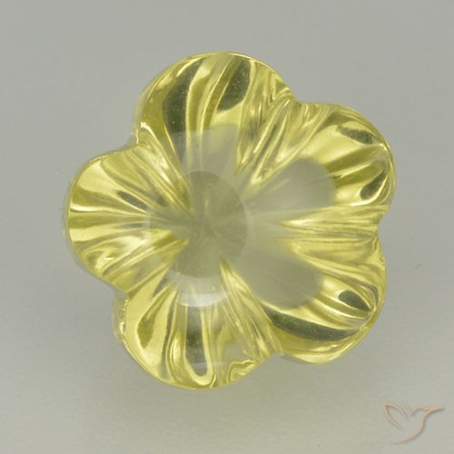 5.05ct 天然 中黄色 石英, 花形切割, 透明