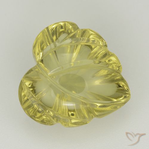 6.81ct 天然 中黄色 石英, 花形切割, 透明