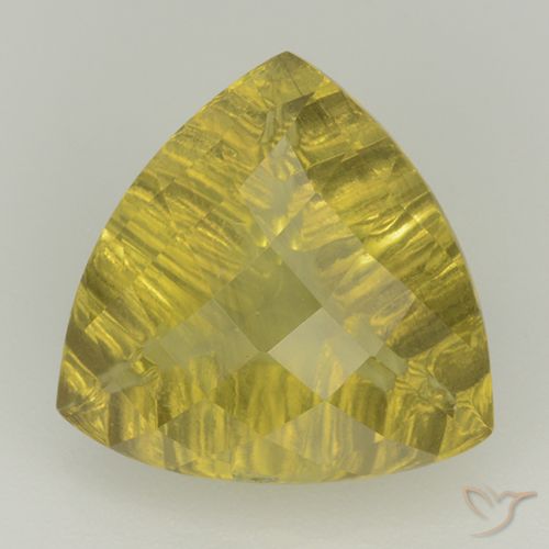 6.11ct 天然 菠萝黄 石英, 胖三角形, 透明
