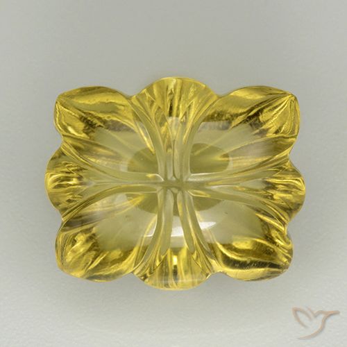7.00ct 天然 深黄色 石英, 花形切割, 透明