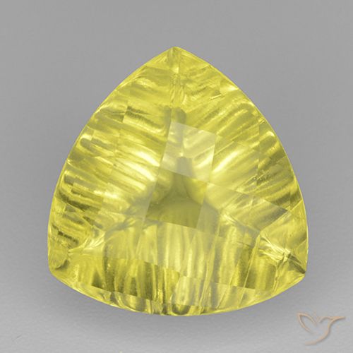 6.35ct 天然 鲜艳的黄色 石英, 胖三角形, 透明
