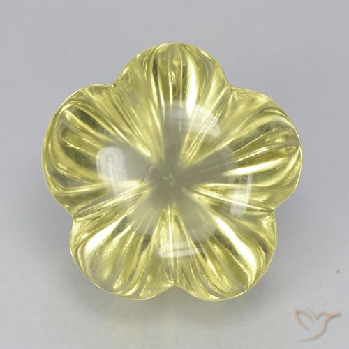 6.56ct 天然 淡黄色 石英, 花形切割, 透明