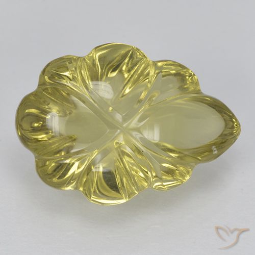 5.50ct 天然 浅金黄色 石英, 花形切割, 透明