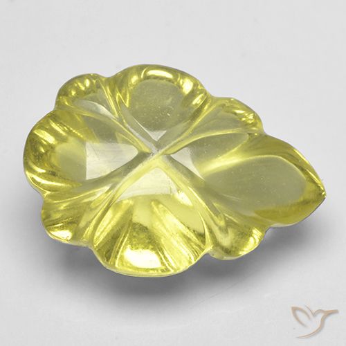 4.16ct 天然 绿黄色 石英, 花形切割, 透明