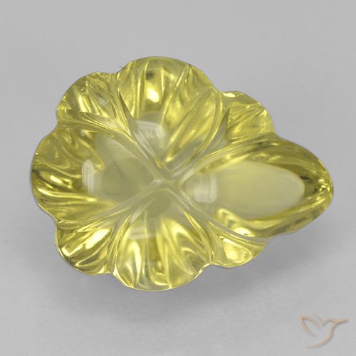 4.28ct 天然 淡菠萝黄 石英, 花形切割, 透明