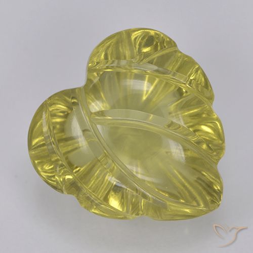 5.36ct 天然 中黄色 石英, 花形切割, 透明