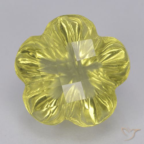 4.26ct 天然 中黄色 石英, 花形切割, 透明