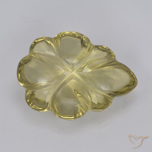 4.76ct 天然 中性黄 石英, 花形切割, 透明