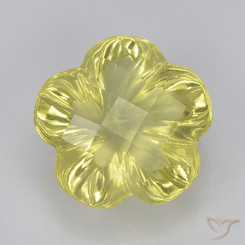 3.16ct 天然 中黄色 石英, 花形切割, 透明