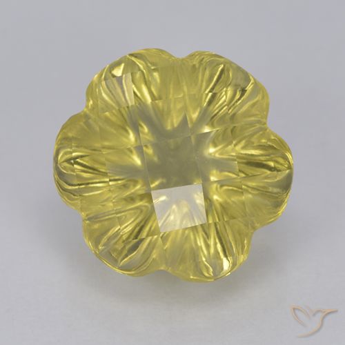 3.55ct 天然 浅金黄色 石英, 花形切割, 透明