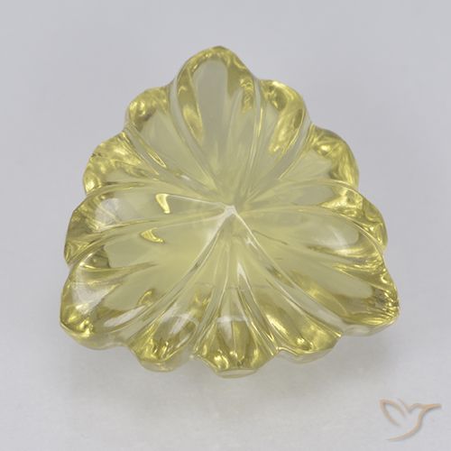 5.65ct 天然 中浅黄色 石英, 胖三角形, 透明