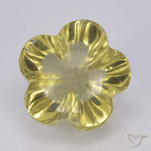 4.47ct 天然 中浅黄色 石英, 花形切割, 透明