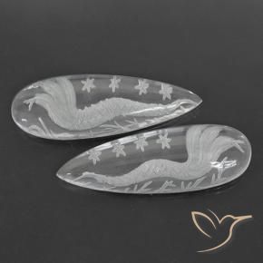37.02克拉天然石英，梨形，透明