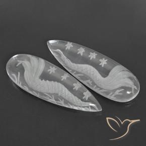 37.02克拉天然石英，梨形，透明
