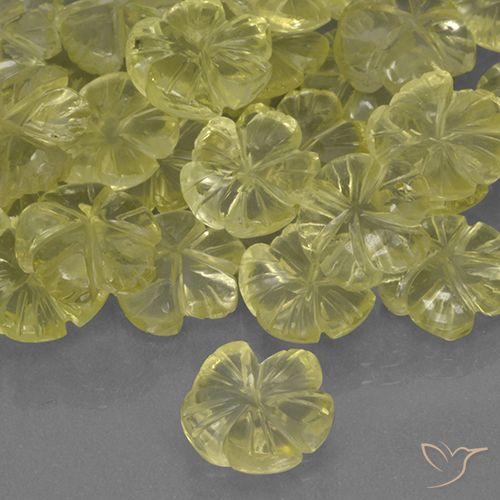 1.53ct 天然 中黄色 石英, 花形切割, 透明