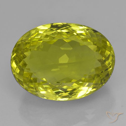 28.40ct 天然 中黄色 石英, 椭圆形, VVS