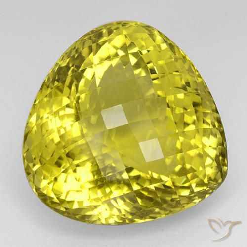 94.63ct 天然 菠萝黄 石英, 梨形, IF