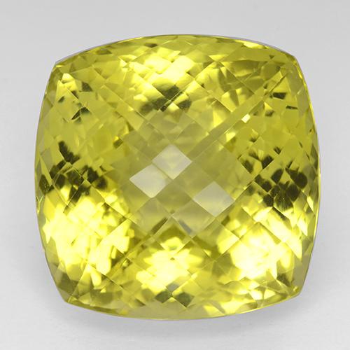 80.66克拉天然黄色石英，垫形剪裁，23.9×23.8毫米，IF