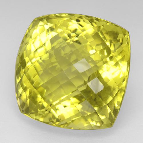 80.66克拉天然黄色石英，垫形剪裁，23.9×23.8毫米，IF