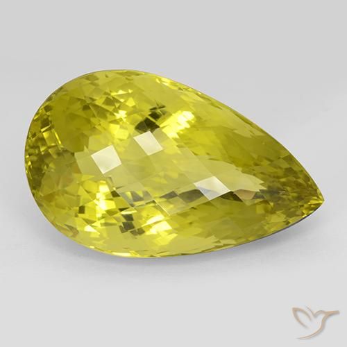 119.64ct 天然 中黄色 石英, 梨形, IF