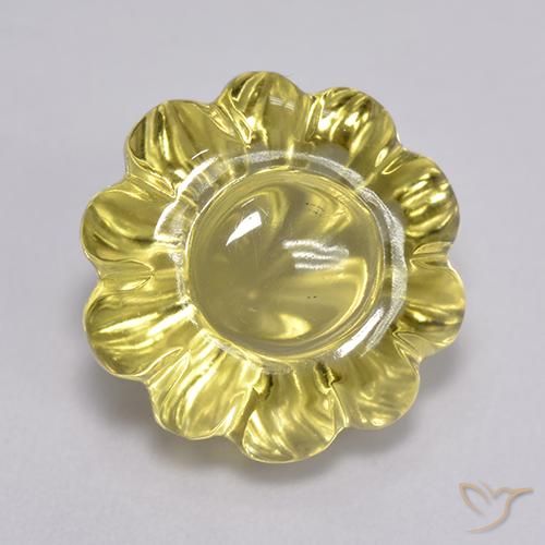7.69ct 天然 浅金黄色 石英, 花形切割, 透明