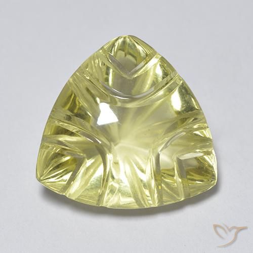 6.45ct 天然 淡黄色 石英, 胖三角形, 透明