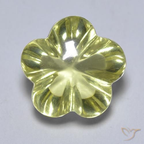 4.69ct 天然 黄绿色 石英, 花形切割, 透明