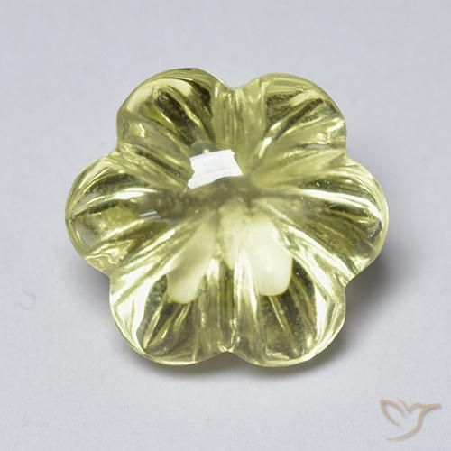 3.58ct 天然 中黄色 石英, 花形切割, 透明
