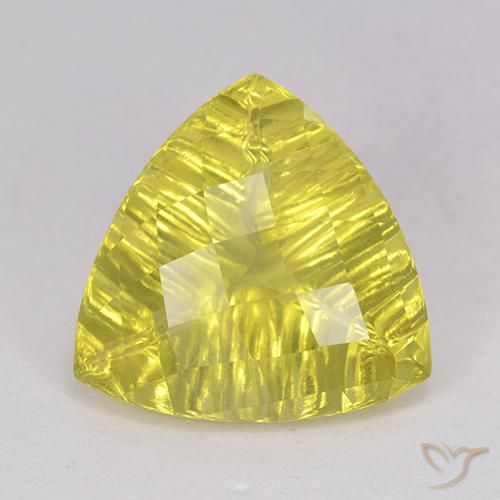 5.51ct 天然 大黄蜂黄 石英, 胖三角形, 透明