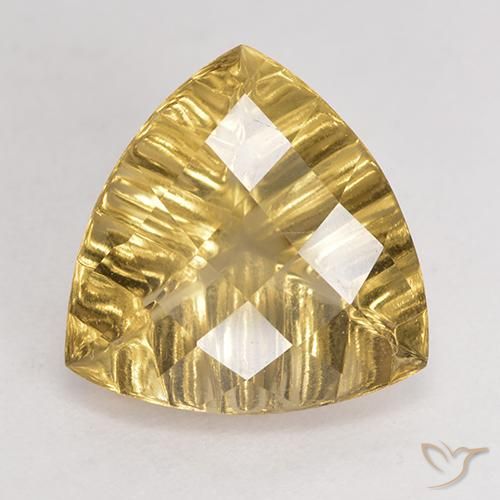 5.91ct 天然 浅金黄色 石英, 胖三角形, VVS-VS