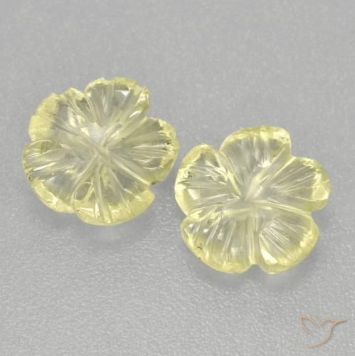 2.29ctw 天然 柠檬黄 石英, 花形切割, 透明
