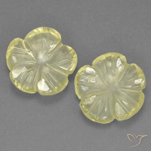 3.26ctw 天然 中黄色 石英, 花形切割, 透明
