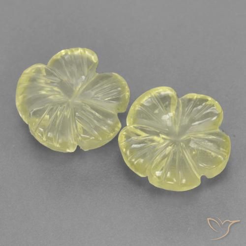 3.84ctw 天然 中浅黄色 石英, 花形切割, 透明