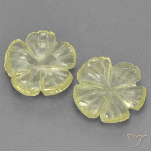 2.42ctw 天然 淡黄色 石英, 花形切割, 透明