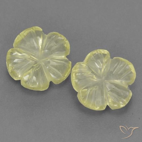 2.44ctw 天然 淡黄色 石英, 花形切割, 透明