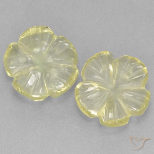 2.98ctw 天然 柠檬黄 石英, 花形切割, 透明
